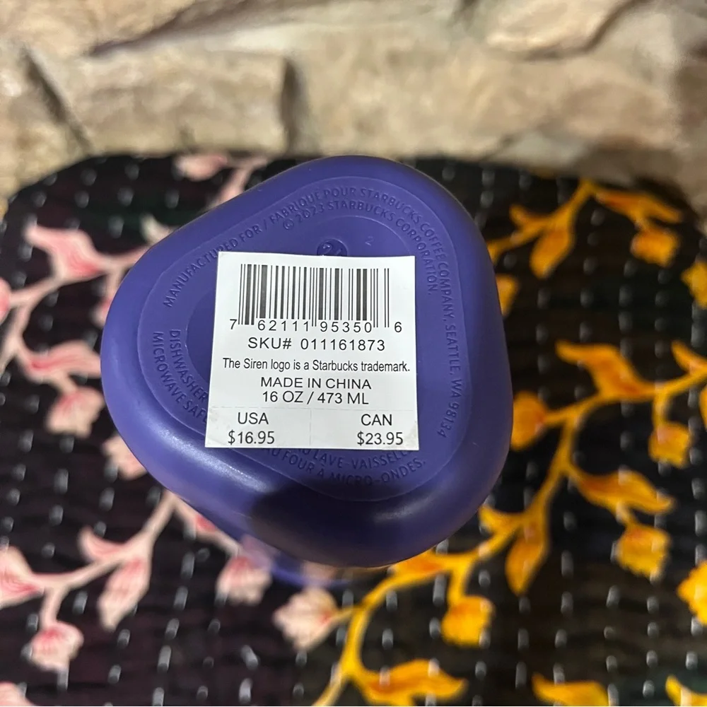 STARBUCKS KITCHEN NWT 2025 Purple Recycled Plastic Triangle Tumbler 16oz 473ML